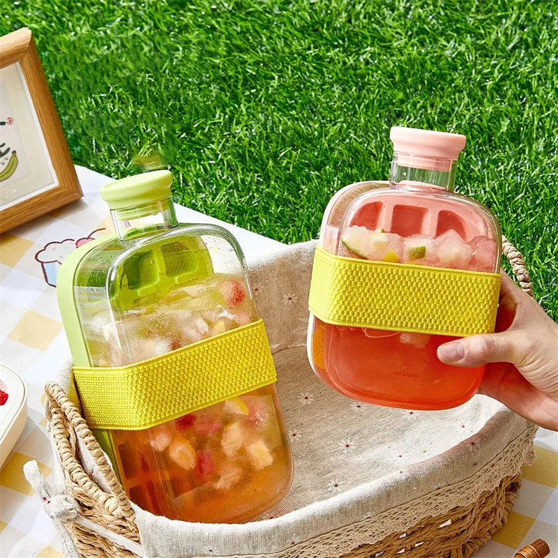 Ice Cube Tray Bottle With Straw